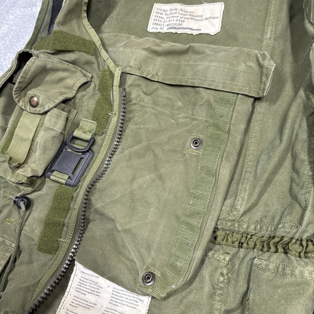 Pacific Body Armour Vest Tactical Load Bearing Small/Medium Green VEST ONLY 90s - Picture 5 of 11